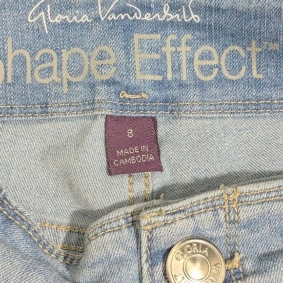 Gloria Vanderbilt Women's Size 8 Light Wash Wide Leg Cropped Jeans Denim Pants - Picture 7 of 11